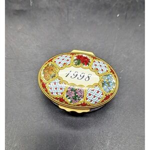 Halcyon Days English Enamels "A Year to‎ Remember" 1998 Trinket Box